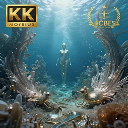 metallic ethereal underwater paradise in the style of moebius, james jean, mcbess!!!, cinematic, highly detailed, award winning, 8 k photorealistic