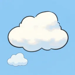 peaceful puffy clouds, doodle, 4 k