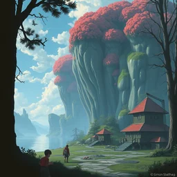 yoshi island by simon stalenhag