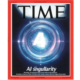 TIME magazine cover, the coming AI singularity, by Luc Schuiten