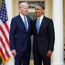 barrack obama with his arm inside joe biden using him as a puppet
