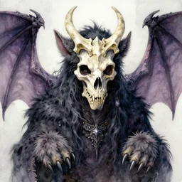 Diabolical Fuzzy Paws Fluffy Ears gerald brom greg rutkowski raymond swanland Christophe Young Cristi Balanescu artstation ancient dracolich flying wraith dragon, wearing bone crown lich skeleton crypt watercolor face head eyes teeth snout collar ASPCA adoption center tombow