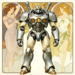 syd mead roger dean alphonse mucha yoji shinkawa moebius victo ngai hyperrealism combat warrior mech combat robot mech suit exosuit guns gunfire explosions skirmish warfare gunfire death,