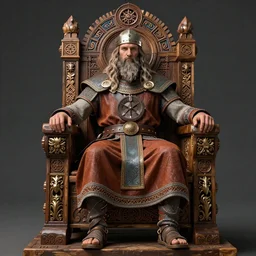 ancient slavic tribal wargod character sheet intricate wooden throne, intricate artwork by Darius Zawadzki, James jean, Noah Bradley, very coherent artwork, cinematic, hyper realism, high detail, octane render, unreal engine, 8k, Vibrant colors, High contrast, depth of field, aperture f1.2