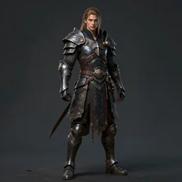 a beautiful male warrior, full body length pose, 8 k, green eyes, hyperrealistic, dark fantasy, hyperdetailed, fantasy portrait by laura sava