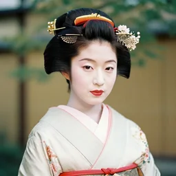 Portrait Photograph of a Japanese Geisha Kodak Ektachrome E100G