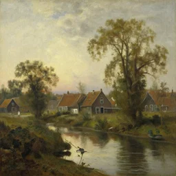 texel, the netherlands in the style of hudson river school of art, oil on canvas
