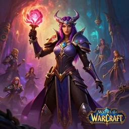 woman in world of warcraft game play, maya ali mage, gloomhaven, dynamic lighting, gaudy colors, octane render aesthetic, matte painting concept art, official fanart behance hd artstation by jesper ejsing, by rhads and makoto shinkai and lois van baarle and ilya kuvshinov and rossdraws