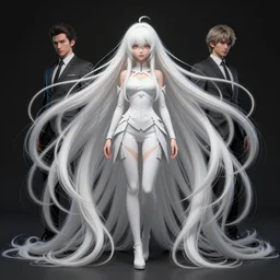 rima mashiro, wearing a white outfit, absurdly long hair, white hair, hair down to floor, by tom bagshaw and ilya kuvshinov, rtx rendering, octane render 1 2 8 k, maya, extreme high intricate details by wlop, digital anime art by ross tran, composition by sana takeda, dramatic lighting by greg rutkowski