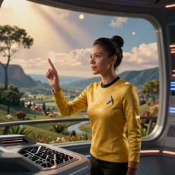 The Holodeck from Star Trek, controls at her fingertips to create a virtual reality paradise