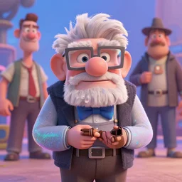🤓, old man, disney, pixar, greg rutkowski, mcbess!!!!!!!!!!!!!!!!!!!!!!!!!!!!!!!!, james jean, 8 k, hd, dof, kodak film, volumetric lighting, subsurface scattering, iridescent, photorealistic, octane render