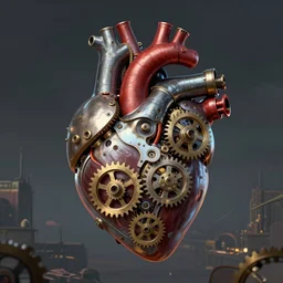 machine heart, cogwheels, mechanical, photorealistic, high detail, steampunk - style by esao andrews, artstation, illustration