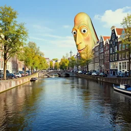 amsterdam rivers in the style of salvador dali