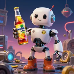 happy xi jinping chinese robot holding a bottle of delicious pineapple, cherry & banana flavoured nuka cola, post apocalypse, unreal engine, retro futurism, dieselpunk, 3 d art, concept art, highly detailed, pop art, by artgerm and jakub rozalsky