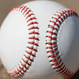 a macro shot of a baseball, photorealistic