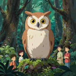 maximalist otherworldly forest owl, trending on pixiv fanbox, painted by makoto shinkai takashi takeuchi studio ghibli, akihiko yoshida, yoshitaka amano, wangechi mutu, clean cel shaded vector art. shutterstock. behance hd by lois van baarle, artgerm, helen huang, rossdraws, illustration