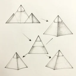 pyramids step by step build construction draws