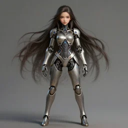 cute manipuri woman with a beautiful face and eyes, long hair, wearing cybernetic power armor, long legs, fantasy, intricate, full body shot, sexy, highly detailed, digital painting, artstation, concept art, wallpaper, smooth, sharp focus, realistic photo by artgerm and greg rutkowski and alphonse mucha