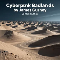 beautiful digital art of cyberpunk badlands by james gurney