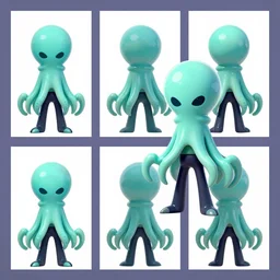 official character sheets for a new vampire squid character, artwork in the style of splatoon from nintendo, black light rave, bright neon colors, spray paint, punk, tall thin build, adult character, fully clothed, colorful