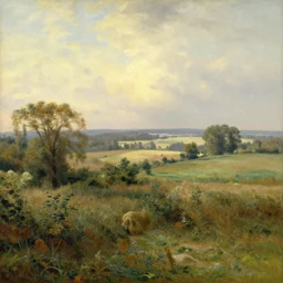 artwork of the cinematic view of a landscape normandie by gustave caillebotte, landscape view, depth of field, trending on artstation, background, nature