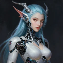 a portrait of a beautiful elegant robotic elemental entity, highly detailed, digital painting, concept art, sharp focus, by Peter Mohrbacher, vivid colors, high contrast,8k resolution, intricate, photorealistic, smooth