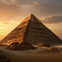 the bent pyramid at sunset, cinematic, dramatic lighting, ubisoft style, unreal engine 5