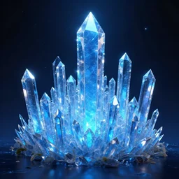 The Crystalized City of Atlantis, Blue, Refraction, Light, Glowing, Magical, Mystical, Magnetic