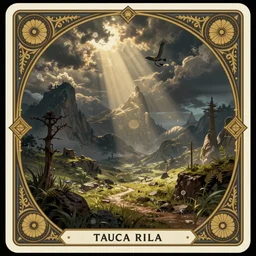 beautiful shamanic tarot card border, matte painting, fantasy art