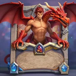 Full body Hearthstone official professional art, with realistic beautiful body & face & eyes. Important:a red dragon in the sky. Completly coherent and well drawned physical body parts, ArtStation. Very detailed hands with 5 coherent fingers.