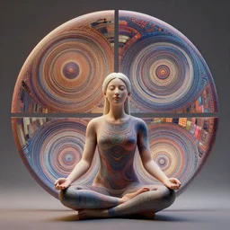 quantum hypnotic patterns for meditation, 4 d, in style of friedensreich hundertwasser, masterpiece. rendered in blender, ultra realistic, smooth shading, ultra detailed, high resolution, cinematic, unreal 6,, fine details, studio lighting, subtle shadows,,, photorealism, hyper realism, octane render, hyper detailed, canon eos r 3, f / 1. 4, iso 2 0 0, 1 / 1 6 0 s, medium shot, 8 k, raw, unedited, in - frame,