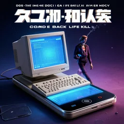 a movie about a DOS computer coming back to life to kill the smartphone, film poster