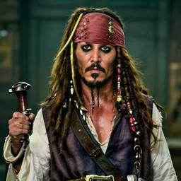 Willem Dafoe is Captain Jack Sparrow, hyperdetailed, artstation, cgsociety, 8k