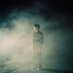 fujifilm velvia 1 0 0 film photograph of vagrant at night volumetric fog