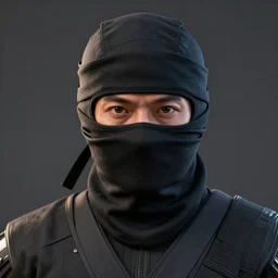 perfectly centered close up portrait, ninja, professional portrait photography, candid photography, highly detailed, unreal engine 5