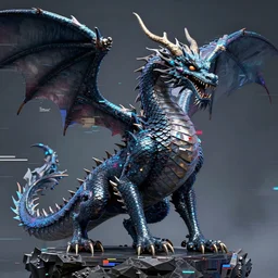 a majestic dragon, hd, high quality glitch art