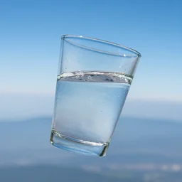 glass of water while free falling