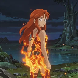 jane the flame from lost, island landscape, ambient lighting, 4k, anime key visual, lois van baarle, ilya kuvshinov, rossdraws, artstation