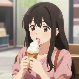 anime girl licking icecream by someone who isn't a pervert