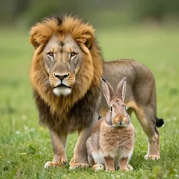 nature photograph of a lion rabbit hybrid