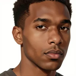 close up portrait of a man, brown skin, white background, dynamic lighting, ultra detailed, 4 k, illustration, by cagnaccio di san pietro