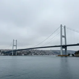 bosphorus bridge, cloudy weather, realistic
