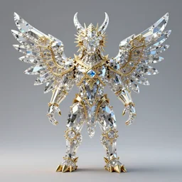 a magnificent symmetrical being made of detailed crystals light and golden gothic ornaments by alex gray. 3D, 8k resolution
