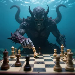 cthulhu playing chess with god underwater