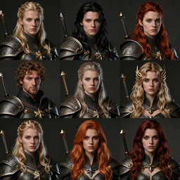 multiple portrait set, character photos, high fantasy baldurs gate, dungeons and dragons, male, female collection, extremely high quality, hd, 4 k, 8 k, canon 3 0 0 mm, professional photographer, 4 0 mp, lifelike, top - rated, award winning, realistic, detailed lighting, detailed shadows, sharp, no blur, edited, corrected, trending