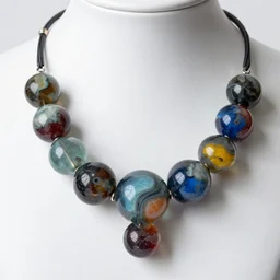 hypnosis cascade reflecting marbles acrytwitart synthetic necklace