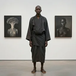 ancient japanese monk, by kiki smith, by zdzisław beksinski, by wangechi mutu, full body, third - person, zoomed out, mycelium, mycena acicula, tremella - fuciformis, insanely detailed and intricate, hypermaximalist, ornate, hyper realistic