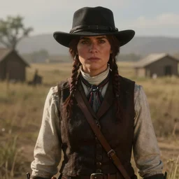 Film still of Julie Walters, from Red Dead Redemption 2 (2018 video game)