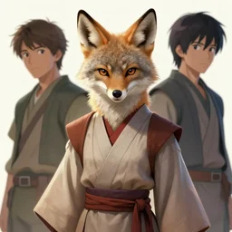 beautiful portrait of a female anthropomorphic coyote wearing jedi robes. character design by charlie bowater, ross tran, artgerm, and makoto shinkai, detailed, soft lighting, rendered in octane
