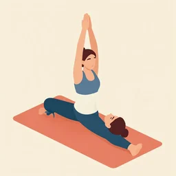 isometric illustration of a woman doing yoga by agnes martin